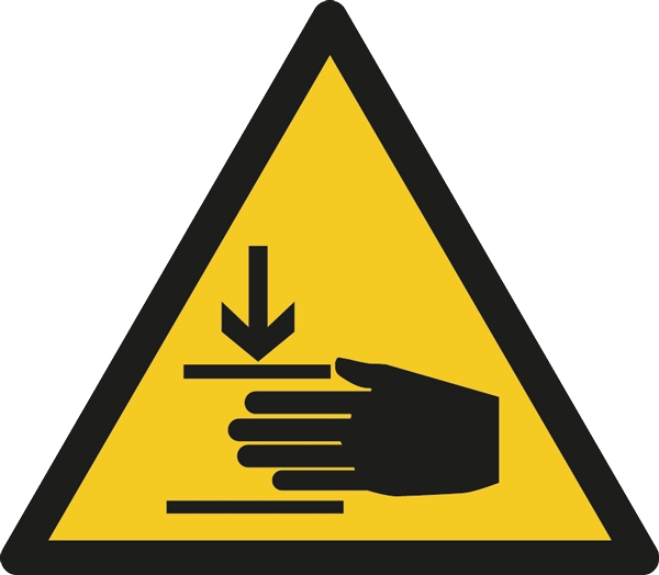 Warnung vor Handverletzung